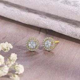 P.N.Gadgil Jewellers 14KT Yellow Gold and Diamond Stud Earring for Women-picture-36