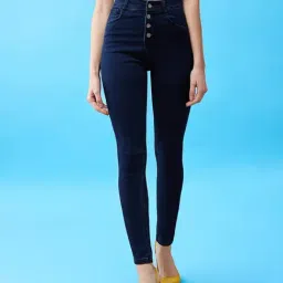 Miss Chase Blue Skinny Fit High Rise Stretchable Jeans-picture-32