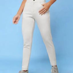 Miss Chase White Skinny Fit Mid Rise Stretchable Jeans-picture-12