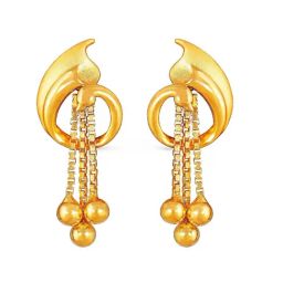 Muthoot Pappachan Swarnavarsham 22Kt Fancy Drop Earrings-17