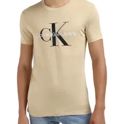 Calvin Klein Pale Khaki Slim Fit Printed T-Shirt-picture-22
