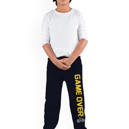 Swanker Kids Solid With Printed Mid-Rise Sports Track Pants-image-38