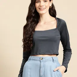 Mast & Harbour Square Neck Crop Top-image-62