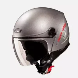 Studds Silver Grey Medium (570 mm) Open Face Helmet, Track Super-image-64
