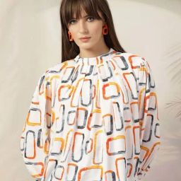Melon By plusS White Cotton Printed Top-image-84