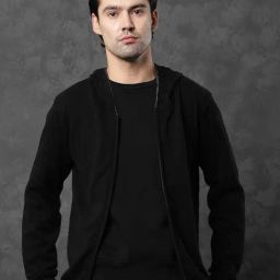 Rare Rabbit Black Regular Fit Solid Sweatshirt-27