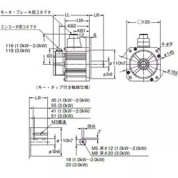 Omron AC Servo Motor G5 Series 3 kW, R88M-K3K020T-S2-44