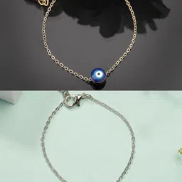Anouk Set Of 2 Silver-Plated Evil Eye Link Bracelets-image-84