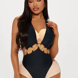 VAGHBHATT Women Halter Neck Sleeveless Fling O Ring Cutout Bodysuits-image-65