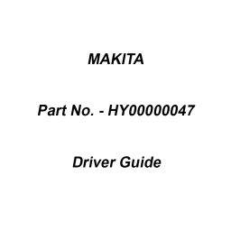 Makita Driver Guide, Part No HY00000047-70