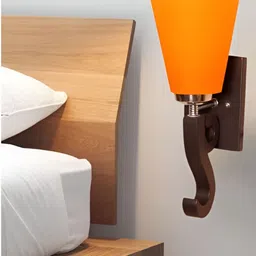 KINIS Brown & Orange Wooden Frustum Shaped Wall Lamp-image-75
