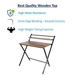 BLUMUNO X-Plus Folding Table for Home, Office, Art, Study, Computer and Gaming I Foldable Desk I Work from Home I Multipurpose I Engineered Wood Top I No Assembly Required (Natural Wooden Finish) image 4