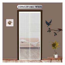 Classic Mosquito Net Fiberglass Magnetic Screen for All Door Types with Self Adhesive Hook Tape 220 x 120 cm - White-image-50