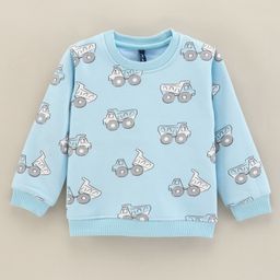 Little Kangaroos Full Sleeves Vehicle Print T-Shirt - Blue-picture-43