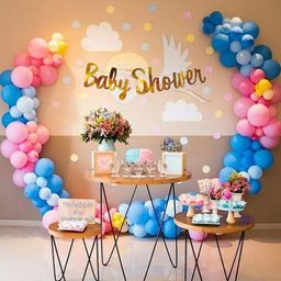 Bubble Trouble Baby Shower Decoration Items Set with Pink & Blue Balloons - Pack of 43-17
