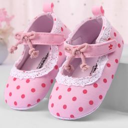 Cute Walk by Babyhug Booties With Velcro Closure & Polka Dot Print- Pink-image-35