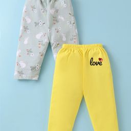 Ben Benny 100% Cotton Interlock Knit Full length Legging with Mouse  Print Pack of 2 - Grey & Yellow-image-23