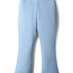 Babyhug Cotton Knit Full Length Solid Colour Leggings With Stretch - Blue-picture-49
