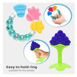 Kritiu Silicone Combo Of Stand Teether & Rattle Handle Teethers - Multicolor image 4