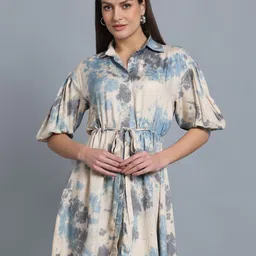 BRIJAL LAD Tie and Dye Print A-Line Mini Dress-image-3