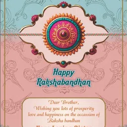 MEIRA JEWELLERY Set Of 3 Designer Rakhis With Greeting Card & Roli Chawal image 3