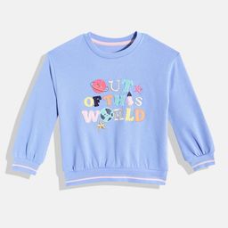mothercare Girls Blue Solid Cotton Round Neck Sweatshirt-image-59