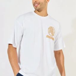 Styli White Cotton Oversized Printed T-Shirt-image-92