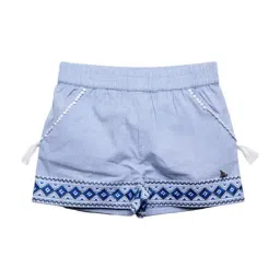 Cherry Crumble By Nitt Hyman Kids Blue Cotton Embroidered Short-image-33