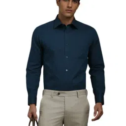 Louis Philippe Navy Cotton Regular Fit Shirt-picture-1