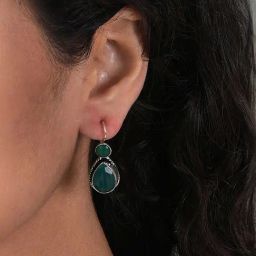 Sohi Green Contemporary Studs Earrings-16