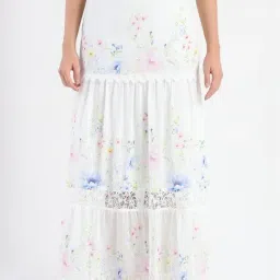 MADAME White Floral Skirt-image-94