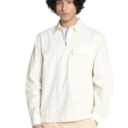 Puma Mmq Yellow Cotton Relaxed Fit Striped Shirt-image-30
