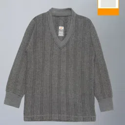 Dollar Unisex Grey & White Textured Full Sleeves Thermal Top (Pack Of 2)-image-82