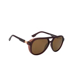 Vincent Chase Unisex Brown Lens & Brown Aviator Sunglasses with-63