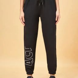 Ajile by Pantaloons Black Cotton Printed Sports Joggers-image-92