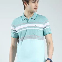 Monte Carlo Green Regular Fit Striped T-Shirt-image-27