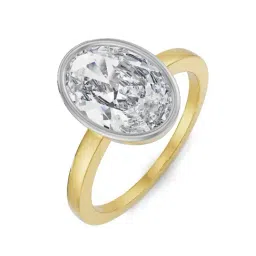 EMORI Yellow Gold Classic Oval Cut Men Diamond Ring-image-67