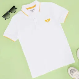 Pantaloons Junior Boys Bright White Cotton Solid T-Shirts-95