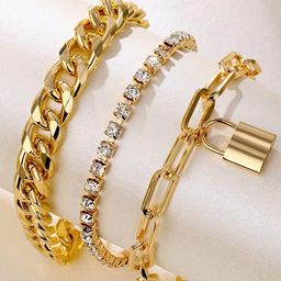 GOLDIWALA Women 3 Gold-Plated Bangle-Style Bracelet-image-80