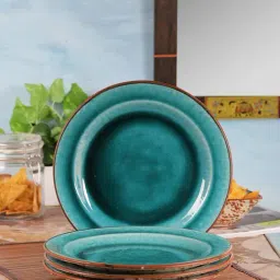 VarEesha Color Tones Green Ceramic Dinner Plates - Set of 4-39