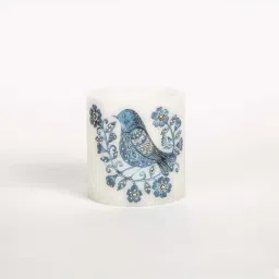 Home4U White & Blue Wax Kus Candle - Set of 1-image-76