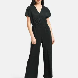 Kazo Dark Green Striped Jumpsuit-image-79