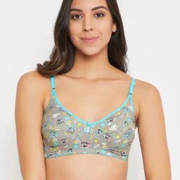 Clovia Grey & Blue Non Wired Non Padded Full Coverage Bra-image-32