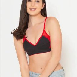 Clovia Black Color Blocked Non-padded Bra-picture-16