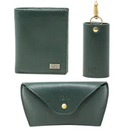 Tohl Angra Green Casual Leather Bi-Fold Wallet,Keychain & Eyewear Case Set for Men-19