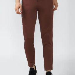 Peter England Maroon Slim Fit Logo Printed Track Pants-image-12