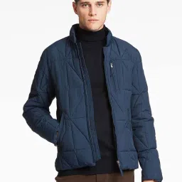 Lindbergh Blue Full Sleeves Mock Collar Jacket-picture-13