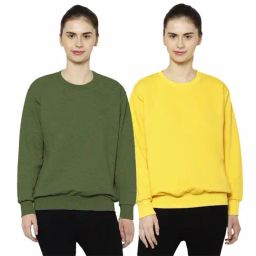Vimal Jonney Green & Yellow Round Neck Pullover - Pack of 2-image-3