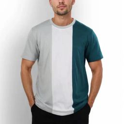 Celio* Green Regular Fit Colour Block T-Shirt-image-41