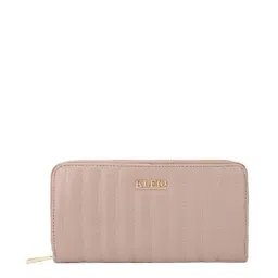 KLEIO Beige Quilted Zip Around Wallet for Women-image-53